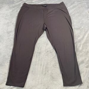 Susan Graver Weekend Womens Pant Size 3X Brown Elastic‎ Waist Stretch Casual